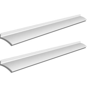 Hicarer 2 Pcs 40 Inch Door Rain Drip Cap Guard Exterior Anodized Aluminum Overall Height 1-1/2 Inch Overhead Drip Edge Flashing Weather Stripping Window Deflector Home Top Roof Rain Diverter, Silver