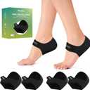 Plantar Fasciitis Gel Heel Protectors - (2 Pairs) Welnove Heel Cups for Women Men Heels Spur Pain Relief - Heel Inserts Pads for Achilles Tendonitis Dry Cracked Heel Support Cushion (Size S)