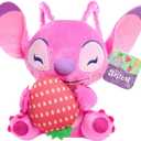 Disney Stitch Small 7-inch Plush Stuffed Animal, Angel with Strawberry, Kids Toys for Ages 2 Up by Just Play