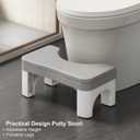 Foldable Toilet Stool Squat Adult, 7" Height Adjustable Poop Stool for Bathroom, Portable Squatting Potty Toilet Step Stools for Adults, Ergonomic Foot Stools for Travel, Gray