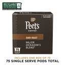 Peet's Coffee, Dark Roast Single Serve Coffee Pods - Major Dickason's Blend 75 Count (1 Box of 75 Pods)