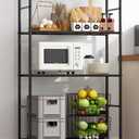 Sakugi Storage Shelves - 4 Tier Shelf Organizer, Heavy Duty Garage Shelving Unit with Leveling Feet, Stable Metal Shelves Organizer for Pantry, Kitchen and Closet, 33.0" W x 12.6" D x 57.2" H, Black