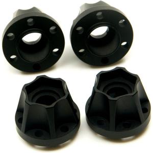RCLions 4pcs RC Wheel Hex Hubs Adapters for 1/10th Scale RC Electric Crawler Car 1.9/2.2" Beadlock Wheel Rim (Black)