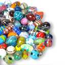 1 LB Bag of Assorted Glass Beads for Jewelry Making, Lampwork Murano Bead Mix for Bracelets and Necklaces, Crafting Beads Supplies Kit, Large & Small Beads (Assorted 200)