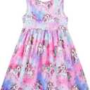 Vieille Little Girls Sleeveless Dress Cute Summer Sundress with Pocket 2-7 Years (Purple)