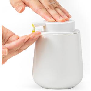 Soap Dispenser, Ceramic Foaming Soap Dispenser with Easy-to-Press Pump for Bathroom (White Liquid Dispenser)