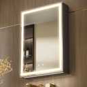 KWW 20 x 28 Inch LED Lighted Bathroom Medicine Cabinet with Sockets & USBs, Defogger, Dimmable, 3 Color Light Makeup Mirror, Easy to Install, Wall Mounted Cabinet 