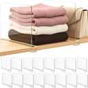 SortNStore Shelf Dividers Purse Organizer for Closet: 16-Pack Acrylic Bag Storage Organizer for Handbags, Clutches, Clothes, Sweater, Towel on Wood Shelves (Standard: 8" Tall x 12" Deep)