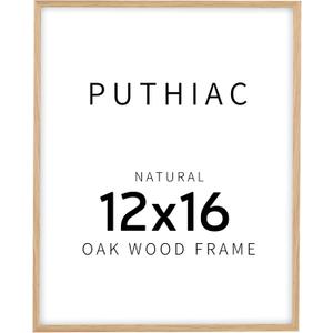 12x16 Oak Wood Picture Frame - Minimalist 12x16 Poster Frame, 12"x16" Picture Frame Wood, Natural Solid Wooden Picture Frames for Wall Art Photo and Prints (1 Pack, Beige)