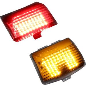 DTR2017 Smoked Front Amber Rear Red LED Fender Tip Lights Taillight for Harley Softail Heritage, Sportster, Road Glide Touring Fatboy Electra Glide FLHTC FLHTK FLTRU FLHTKL