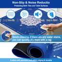 GreenD Mahjong Mat for Table 31.5"x31.5" Rubber American Mahjong Mat with Rules, Non Slip Noise Reduction Game Table Cover with Dice for Mahjong, Poker, Board, Card, Tile Games (Blue)