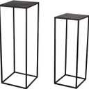 Pack of 2 Already installed Black Plant Stand,Dimension 9.84*H27.56in and 8.66*H23.62in,indoor stable steel frame Flower Stands drink table for party wedding Centrepieces Living Room Patio Garden
