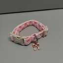 DOGWONG Cute Bowtie Printed Collar for Small Medium Large Dogs - Pink Dog Collar for Girl Female Dogs, Small