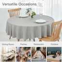 maxmill Linen Textured Tablecloth Spill-Proof Stainproof Wrinkle Free Washable Fabric Table Cloth for Circular Table Cover, Dining Room Buffet Banquet Party Holiday Dinner, Round 70 Inch Light Grey