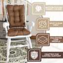 Klear Vu Omega Non-Slip Rocking Chair Cushion Set with Thick Padding and Tufted Design, Includes Seat Pad & Back Pillow with Ties for Living Room Rocker, 17x17 Inches, 2 Piece Set, Brown