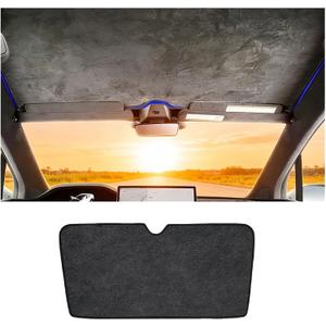 Windshield Glassroof Sunshade Compatible with Tesla Model X 2021-2026[No Gaps, Never Sag], Upgrade Soft Suede Glass Sunroof Sun Shade Foldable Heat Insulation Shield(Black)