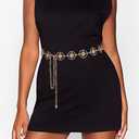 Glamorstar Chain Belts for Women Hollow Metal Waist Chain Belts Dress Belt for Her (Gold)