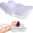 jiaao Cervical Pillow for Neck and Shoulder,Adjustable Memory Foam Neck Pillow for Pain Relief Sleeping,Ergonomic Neck Support Pillows for Side, Back and Stomach Sleepers (Purple)