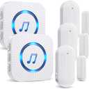 SanJie Door Sensor Chime for Door Opens Door Entry Chime for Business/Home/Office/Store,600 FT Range,55 Chimes 5 Adjustable Volume Door Ringer Alert 3 Sensors + 2 Receivers
