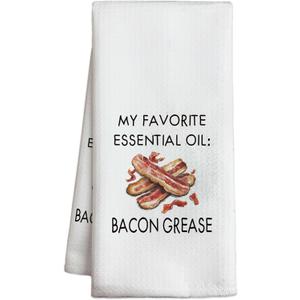Bacon Towel, 16x24 Inch Funny Kitchen Hand Dishcloth, Absorbent Quick Dry Cloth Dish Tea Towels, Best Housewarming Gifts for Family Friends, Kitchen Table Decoration-A03