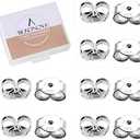 BEADNOVA 925 Sterling Silver Earring Backs Butterfly Earring Backing for Studs Locking Ear Studs Stopper Hypoallergenic Earstud Backings Replacement Secure Earstud Backs for Posts (6pcs)