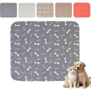 Puppy Pads with Pheromones,Washable Pee Pads for Dogs,Reusable Pee Pads for Dogs,Waterproof and Leak-Proof,Non-Slip Base Training Pads Suitable for Home,Travel and Dog Crates(Gray,M)