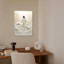 Jesus Walking on Water Wall Art, Christian Wall Decor Pictures, Divine Light Canvas Painting Modern Religious Bible Poster Prints for Living Room Bedroom Church Home Decoration 12x16 in Framed