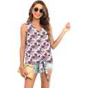 Women 2023 4th Of July Shirts Independence Day Dressy Casual Sleeveless Tank Tops 4th Of July Outfits, Size L