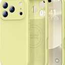 Vooii Magnetic for iPhone 17 Pro Case, Compatible with Magsafe (Premium Liquid Silicone) (Integrated Camera Control Button) Full Body Protective Anti-Scratch Microfiber Lining 6.3", Creamy Yellow