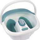 Homedics Bubble Elite Foot Spa Massager with Heat Boost, 2-in-1 Removable Pedicure Center, Toe-Touch Control, Easy Tote Handle with Splash Guard