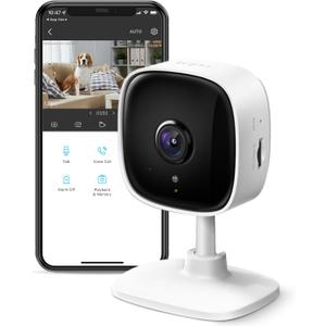 TP-Link Tapo 1080P Indoor Security Camera for Baby Monitor, Dog Camera w/Motion Detection, 2-Way Audio Siren, Night Vision, Cloud & SD Card Storage, Works w/Alexa & Google Home (Tapo C100) (1-Pack, White)