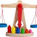 ibasenice Educational Toy Balance Scale for Kids Wooden Montessori Scale for Classroom Learning and Preschool Measurement 8.7 X 3.7 X 6.7 Inches