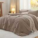 Bedsure Queen Comforter Set, Brown Soft Prewashed Bedding for All Seasons, 3 Pieces GentleSoft Bed Set, 1 Lightweight Comforter (90"x90") and 2 Pillowcases (20"x26")