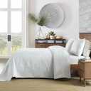 Boryard California King Quilt Bedding Set, 3-Piece Lightweight Soft Coverlet Set (111x106 inches) with 2 Pillow Shams (20x36 inches), White