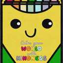 Flagship Carpets School Days Color Your World with Kindness Educational Area Rug for Kids Room, Children's Classroom Rug for Teaching and Playroom, 5' X 7'6"