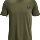 Under Armour Men's Sportstyle Left Chest Short Sleeve T-Shirt (3X-Large, (390) Marine Od Green / Black / Black)