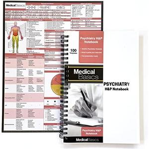 "Psychiatry H&P Notebook Medical History and Physical notebook, 100 medical templates with perforations "