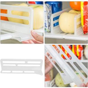 Adjustable Refrigerator Divider for Organized Storage, Transparent Pp Shelf Separator for Fridge and Freezer, Easy to Install and Space-Saving, 10.03 X 3.14 X 2.91 Inches, Transparent