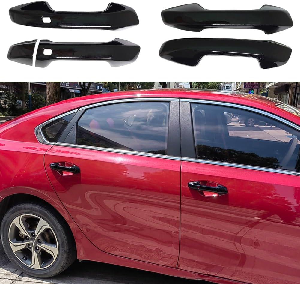 AOKIO Door Handle Cover Trim Compatible with 2019 2020 2021 2022 2023 2024 Kia Forte Accessories (Glossy Black)
