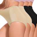 4Pack Women's High-Waist Light Tummy Control Girdle Panties Full Coverage Underwear Ladies Panties for Women, 3XL
