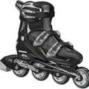 Roller Derby V-Tech 500 Adjustable Performance Inline Skates for Men, Women, Kids, Teens, Large (6-9), Black