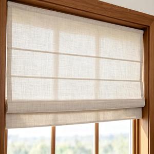 Comodex Cordless Light Filtering Roman Shades, Fabric Shades for Windows, Washable Roman Blinds for Indoor Windows, French Doors, Bedroom, 32W x 64H Inches