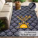 OLANLY Reversible Outdoor Rug 5x8 ft Clearance, Waterproof Outdoor Plastic Straw Rug with Interlacing Pattern, RV Mat for Patio, Camping, Balcony, Deck, Backyard, Black & Grey