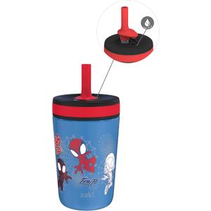 Zak Designs Marvel Spider-Man Kelso Toddler Cups For Travel or At Home, 12oz Vacuum Insulated Stainless Steel Sippy Cup With Leak-Proof Design is Perfect For Kids (Spidey and His Amazing Friends) (Spiderman)