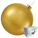 Inflatable Christmas Ornament Ball - 18" or 25" Indoor/ Outdoor Holiday Decorations - Reusable and Storage Friendly (Gold, 25”)