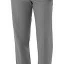 Men's Classic Fit Flex Flat Front Dress Pants Formal Pants for Business & Office (42W x 29L, Dark Gray)