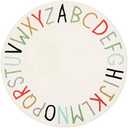 Topotdor Rainbow Round Kids Play Rug Alphabet Nursery Area Rug Extra Large Soft Crawling Play Mat for Children Toddlers Bedroom (63 inch, Multi Color)