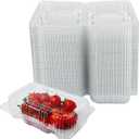 80 Pack Clear Clamshell Food Containers, Plastic Hinged Food-Safe Takeout Containers Disposable To Go for Dessert Cake Salad Sandwich Hamburger Fruit Cake Cookie Bakery Business
