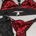Lilosy Sexy Chain Strappy Garter Belt Women Lingerie Set Rave Outfits, XXL