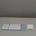 Samsers Foldable Bluetooth Keyboard with Touchpad - Portable Wireless Keyboard with Holder, Rechargeable Full Size Ultra Slim Pocket Folding Keyboards for Android Windows iOS Tablet & Laptop - Blue